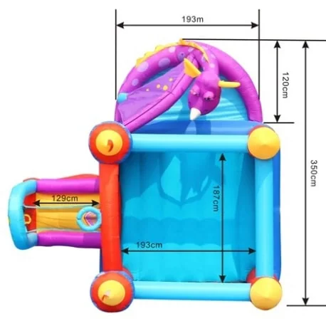 rozměry skákacího hradu dráček