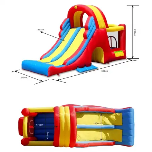 rozměry skákacích hradů boční pohled a půdorys